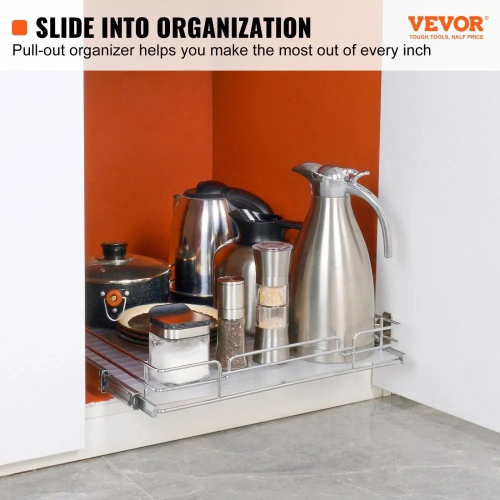Cabinet Organizer, Steel Roll Out Drawers, Heavy Duty Slide Out Pantry Shelves, Sliding Drawer Storage