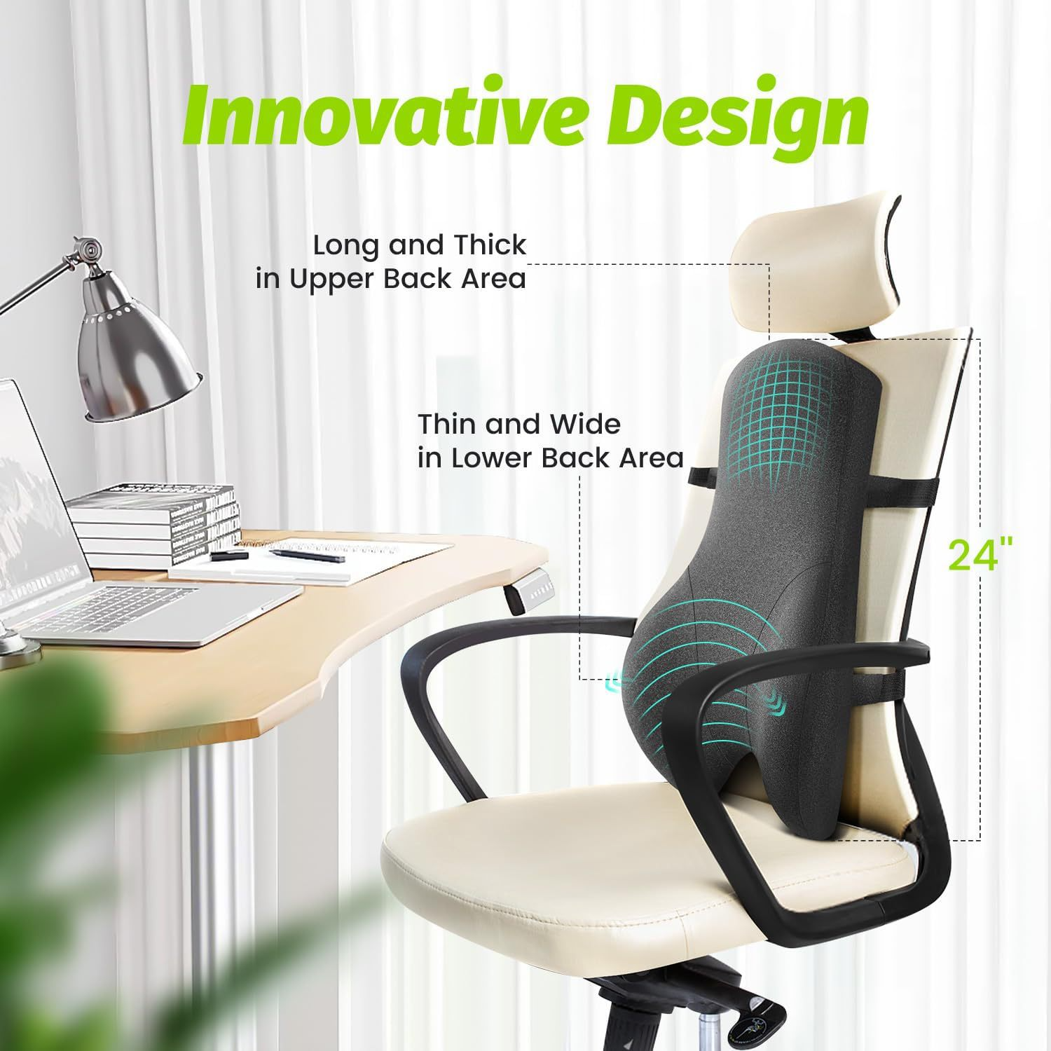 Comfortable Lumbar Back Support Cushion, Breathable Lumbar Pillow for Office Chair, Recliner Chair Support