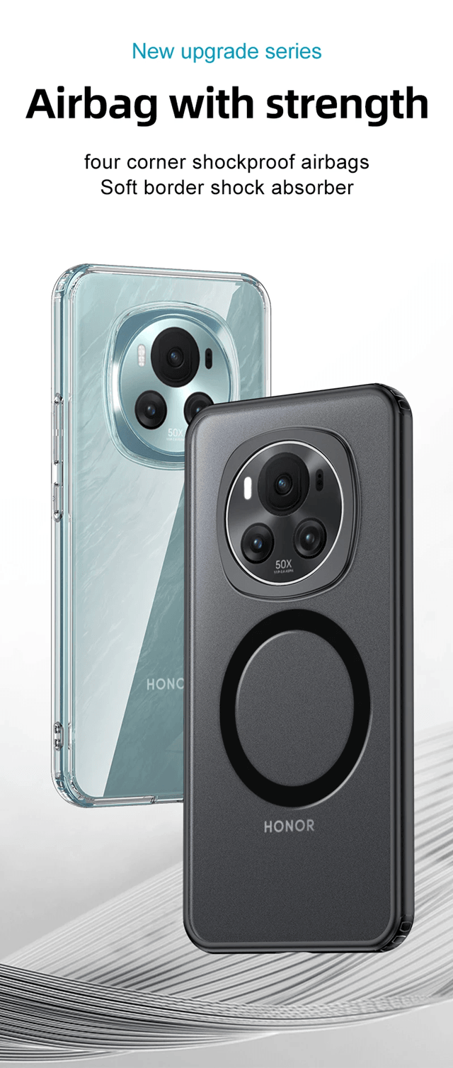 Rugged Magnetic Shockproof Case for Honor Magic 6 Pro Wireless Charging Armor Cover
