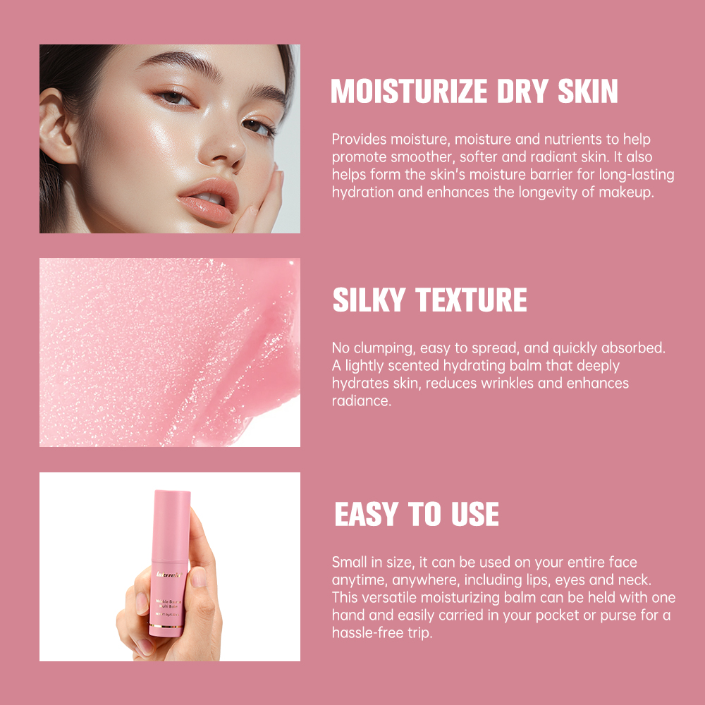 Moisturizing Wrinkle Balm, Bounce Multi Balm Collagen Cream, Multi Balm Stick Wrinkle Reducer, Long-Lasting Hydration