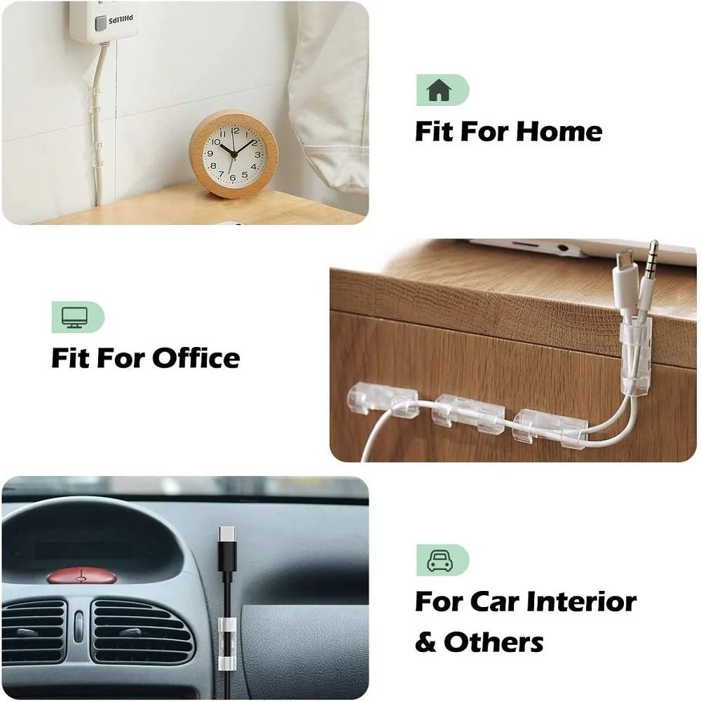 Self-Adhesive Desktop Cable Management Clips