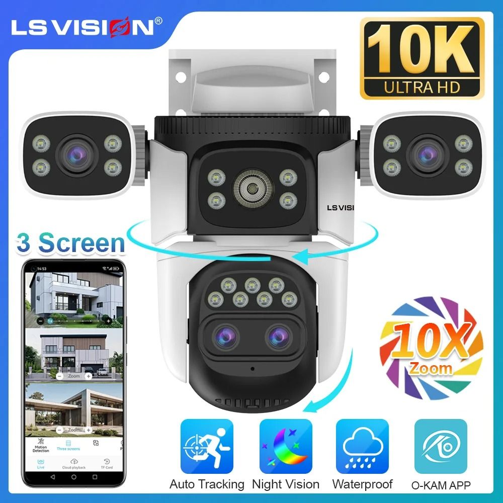 LS VISION Outdoor PTZ WiFi Security Camera With 10X Zoom and Auto Tracking