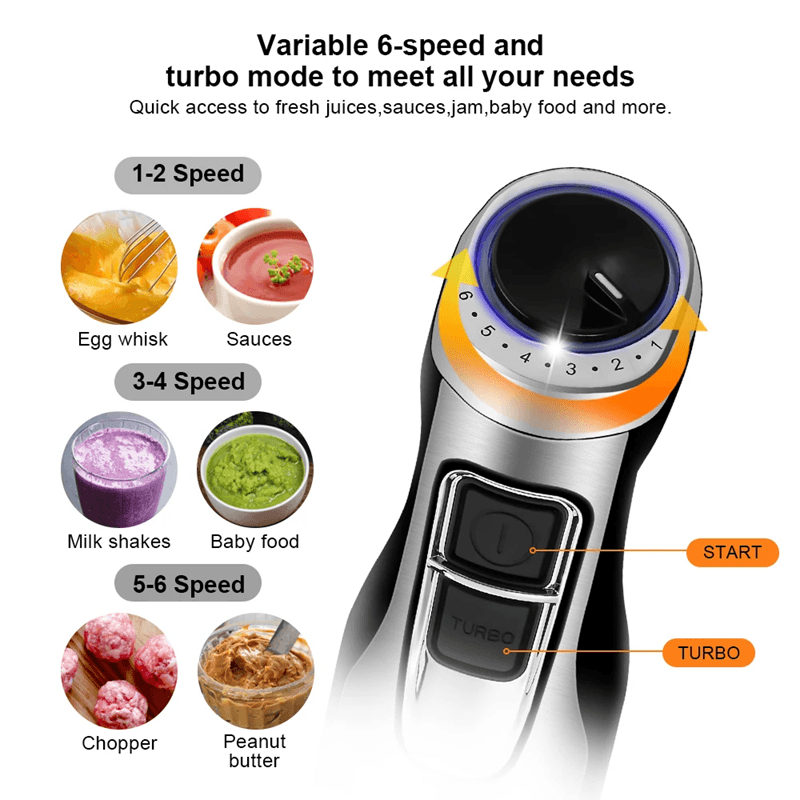 BioloMix 4 in 1 Hand Blender with Chopper and Smoothie Cup