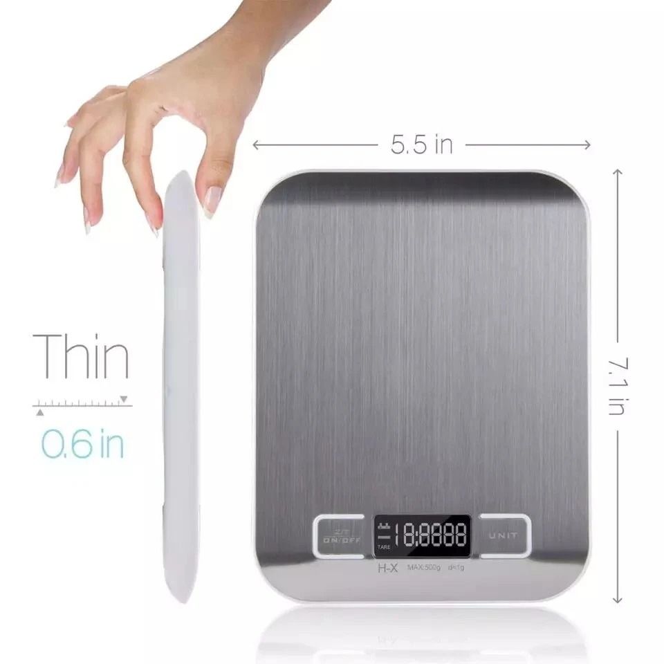 Digital Electronic Kitchen Food Postal Scale with Precision, Stainless Steel, Auto Zero & LCD Display
