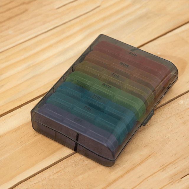 Weekly 21-Grid Pill Organizer – Portable Medicine Storage Box with Secure Lids