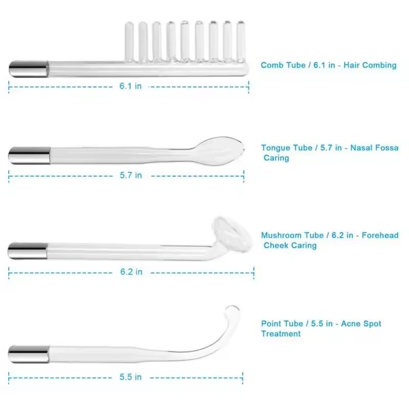 4 in 1 High Frequency Facial Therapy Wand for Acne Treatment and Skin Rejuvenation