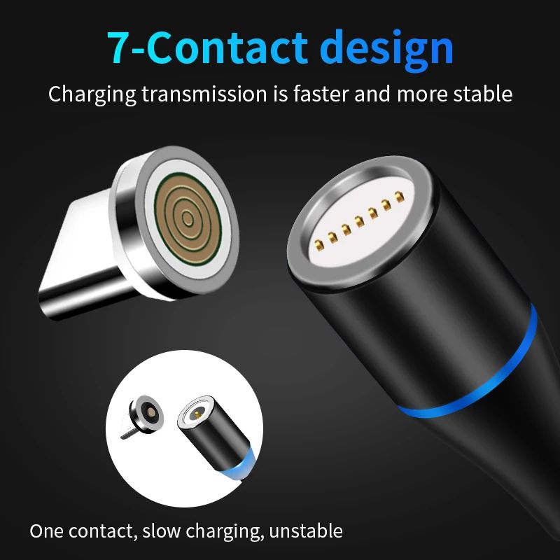 3-in-1 Magnetic Fast Charging Cable for Android & Type-C Devices