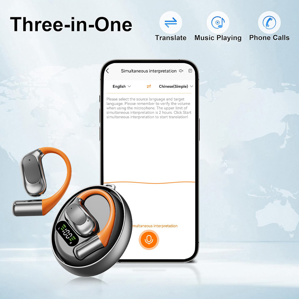 Translation Earbuds Real Time 144 Languages Language Translator Earbuds Translation Headphones for Travel and Learning