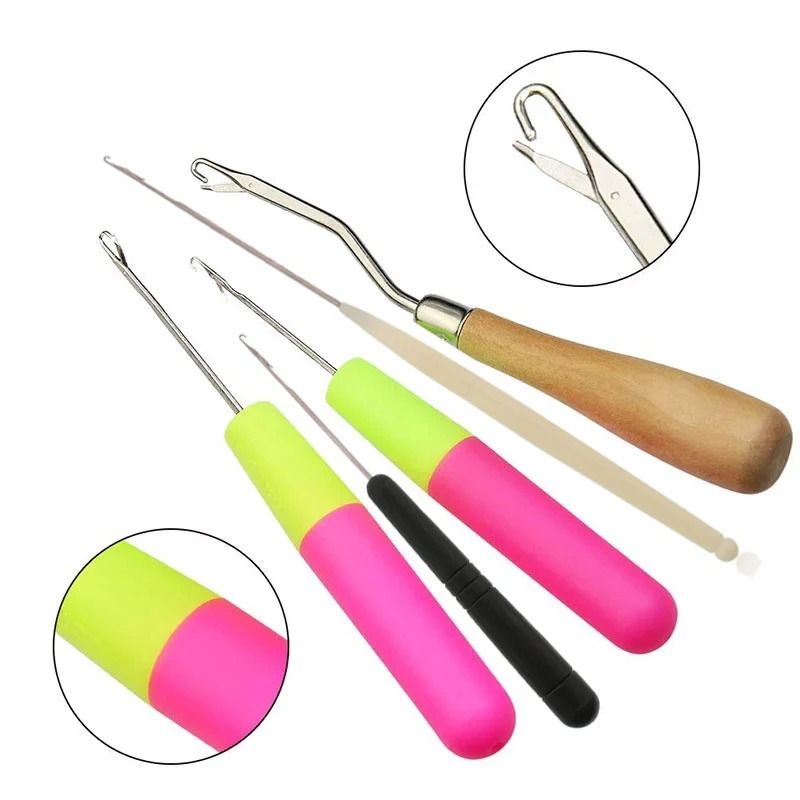 Latch Hook Crochet Needle Set Hair Extension Braiding Weaving Styling Tools