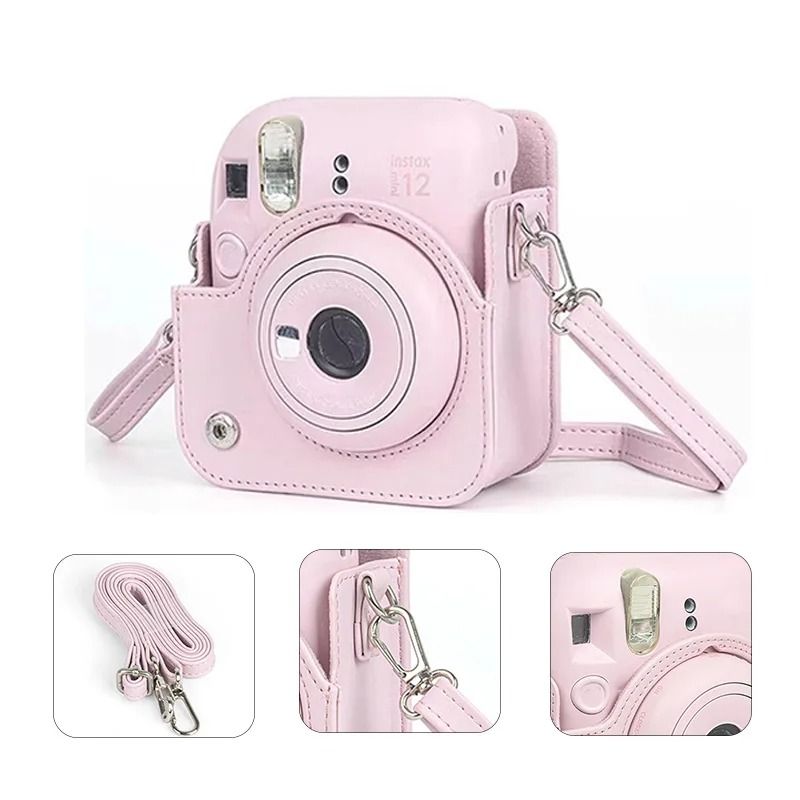 PU Leather Protective Camera Case for Instax Mini 12 with Shoulder Strap
