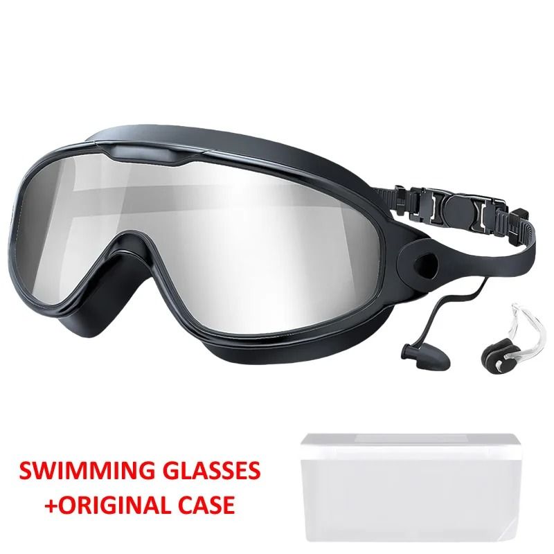 Large Frame Adult Swim Goggles with Anti-Fog Coated Lens and UV Protection