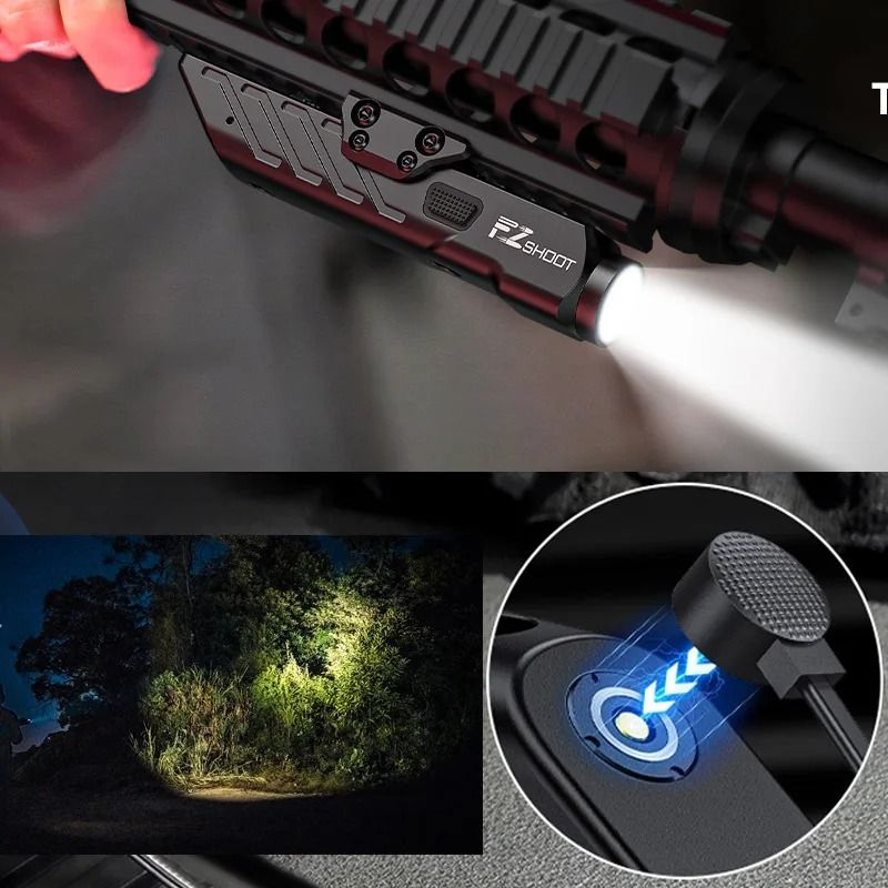 1700 Lumens Tactical LED Flashlight with Picatinny Rail Mount and Strobe Mode