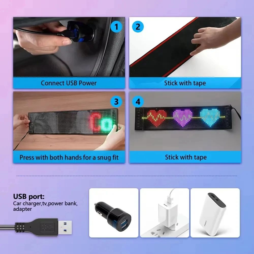 LED Matrix Pixel Panel, Devil Eyes Flexible Display for Car, Truck Window Demon Eye Lights, APP Control, DIY