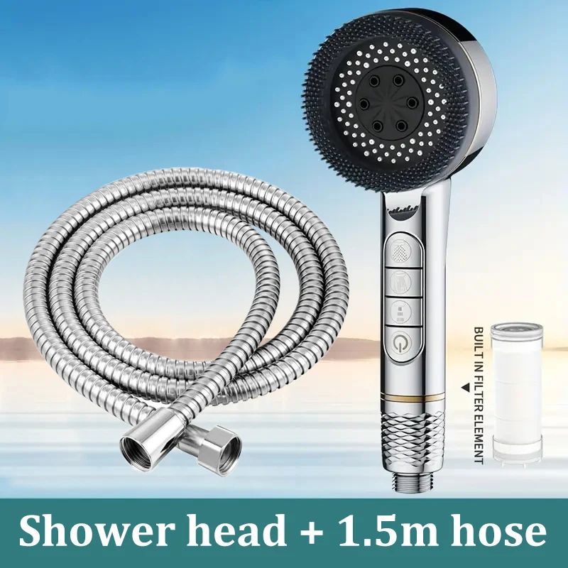 High Pressure Handheld Shower Head 4 Mode Adjustable Bathroom Set