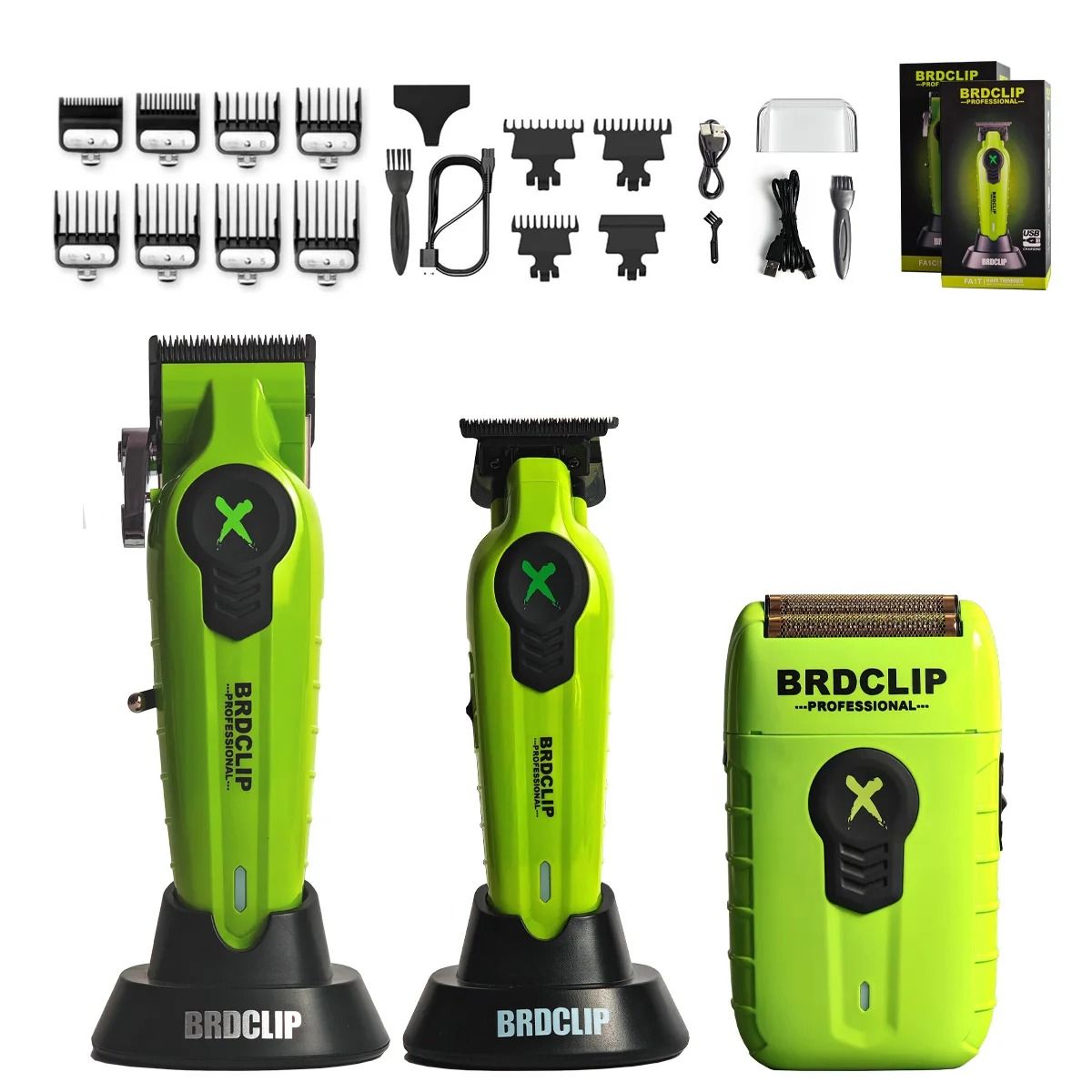 BRDCLIP FA1C FA1T FA1R Professional Hair Clipper and Shaver Set with Charging Base