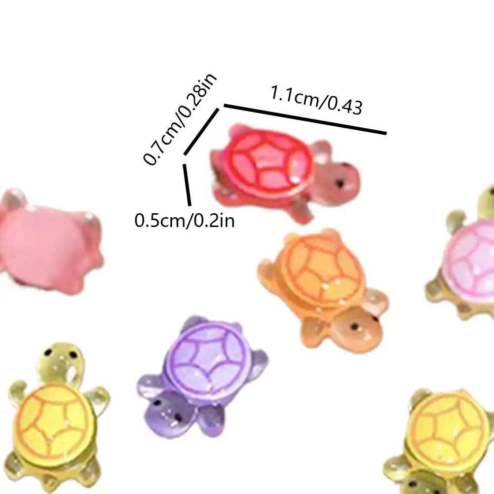 Mini Resin Turtles Glow in the Dark Tiny Animal Figurines Set for Micro Landscaping Decor