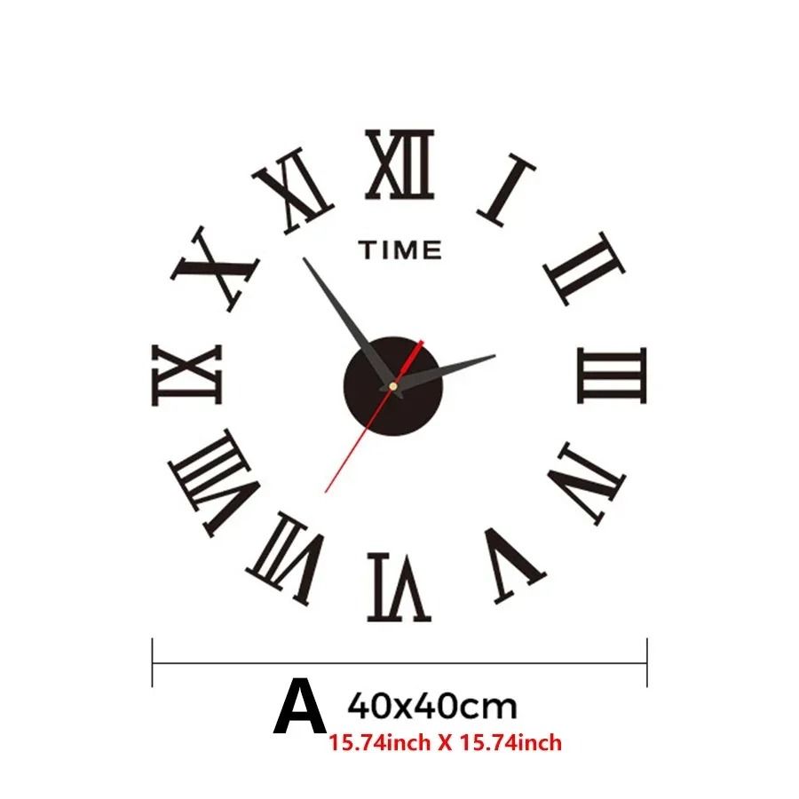 3D DIY Silent Wall Clock – Modern Simple Punch-Free Wall Sticker Clock for Home & Office