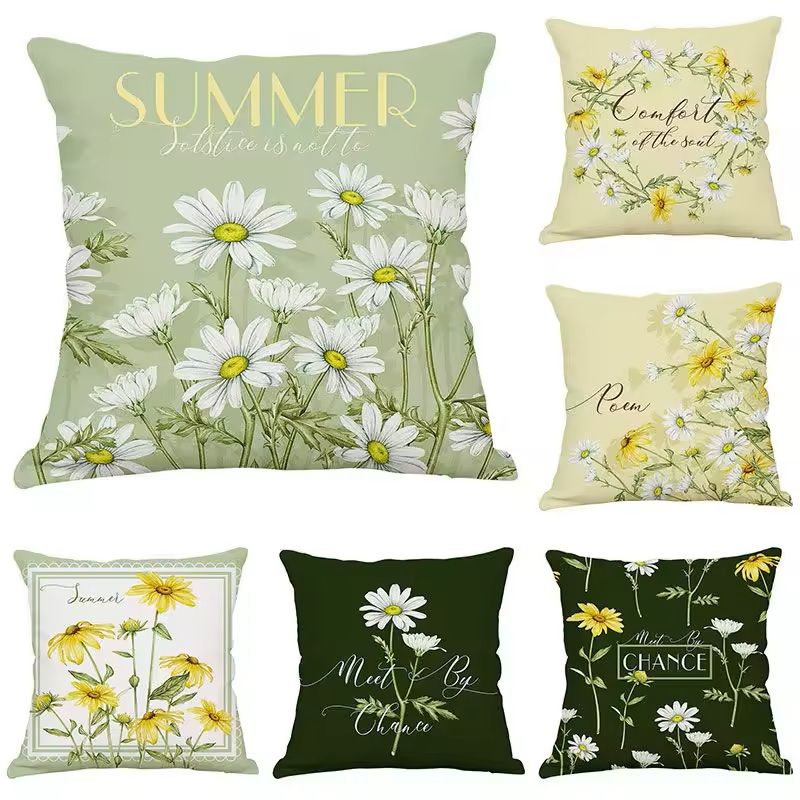 Green Throw Pillow Cover for Sofa Bed or Car