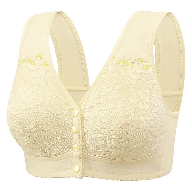 Front Buckle Soft Cotton Bra for Elderly Women No Underwire