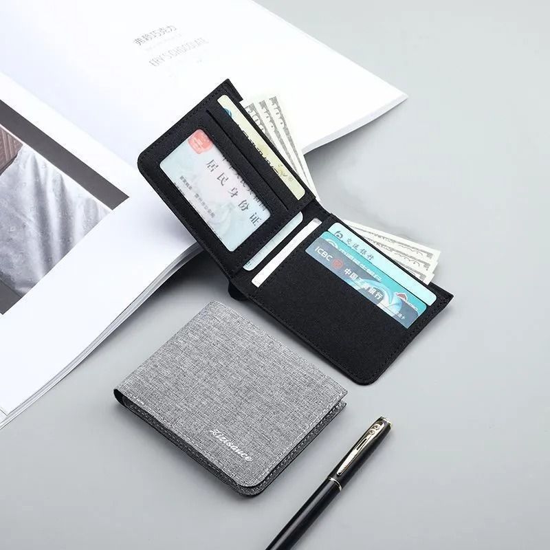 Slim Canvas Bi Fold Wallet