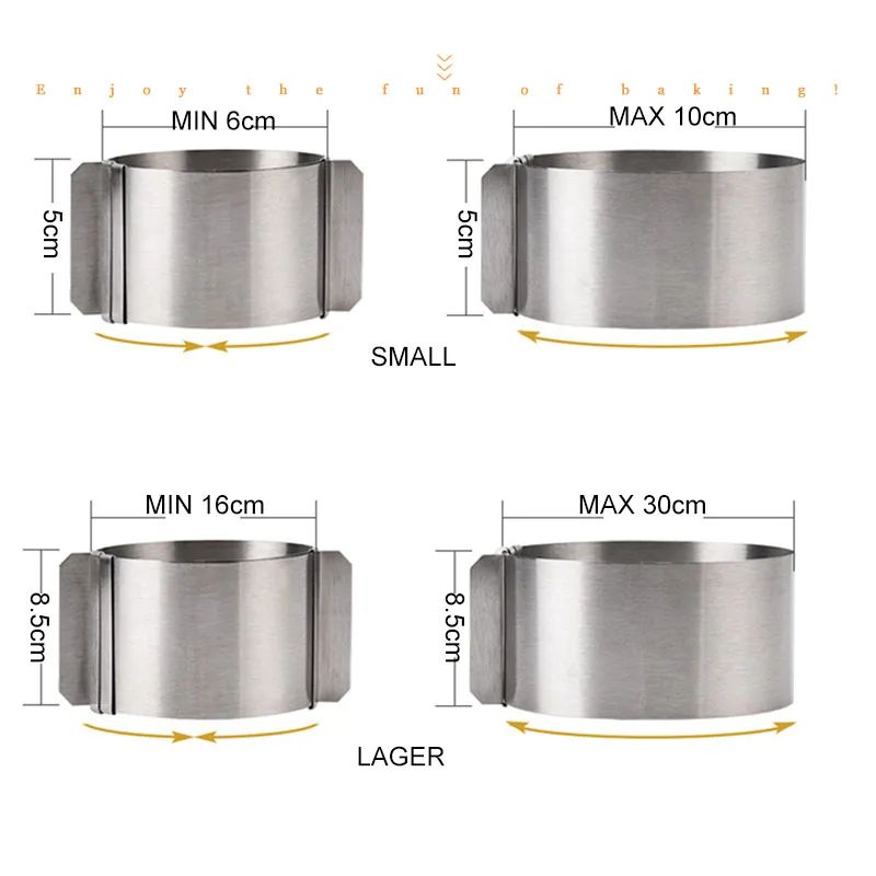 Premium Adjustable Stainless-Steel Cake Ring Mold – Retractable Mousse & Baking Ring