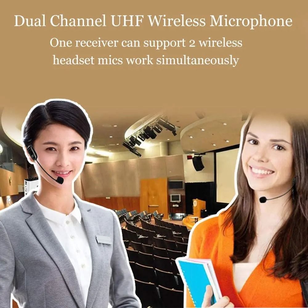 Wireless Microphone Headset and Handheld 2 in 1 Rechargeable Mic System with Receiver