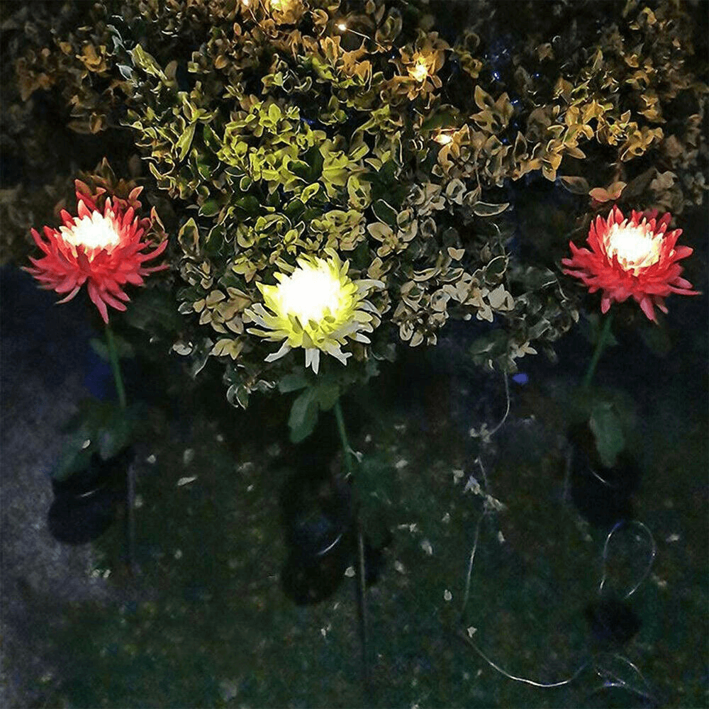 Chrysanthemum Solar Garden Stake LED