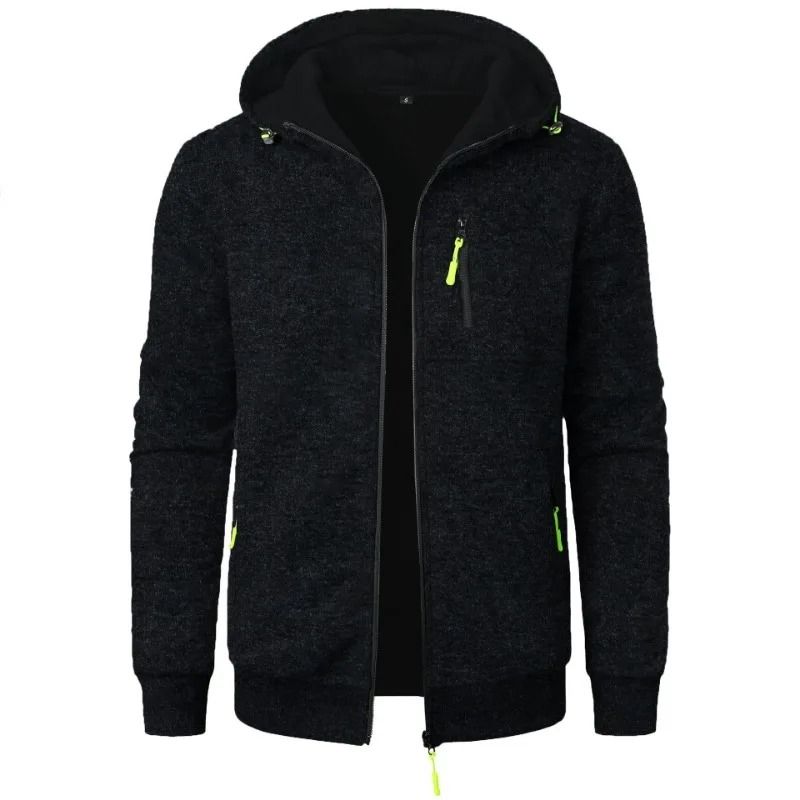 Mens Hooded Zipper Sweatshirt Jacket Winter Warm Streetwear