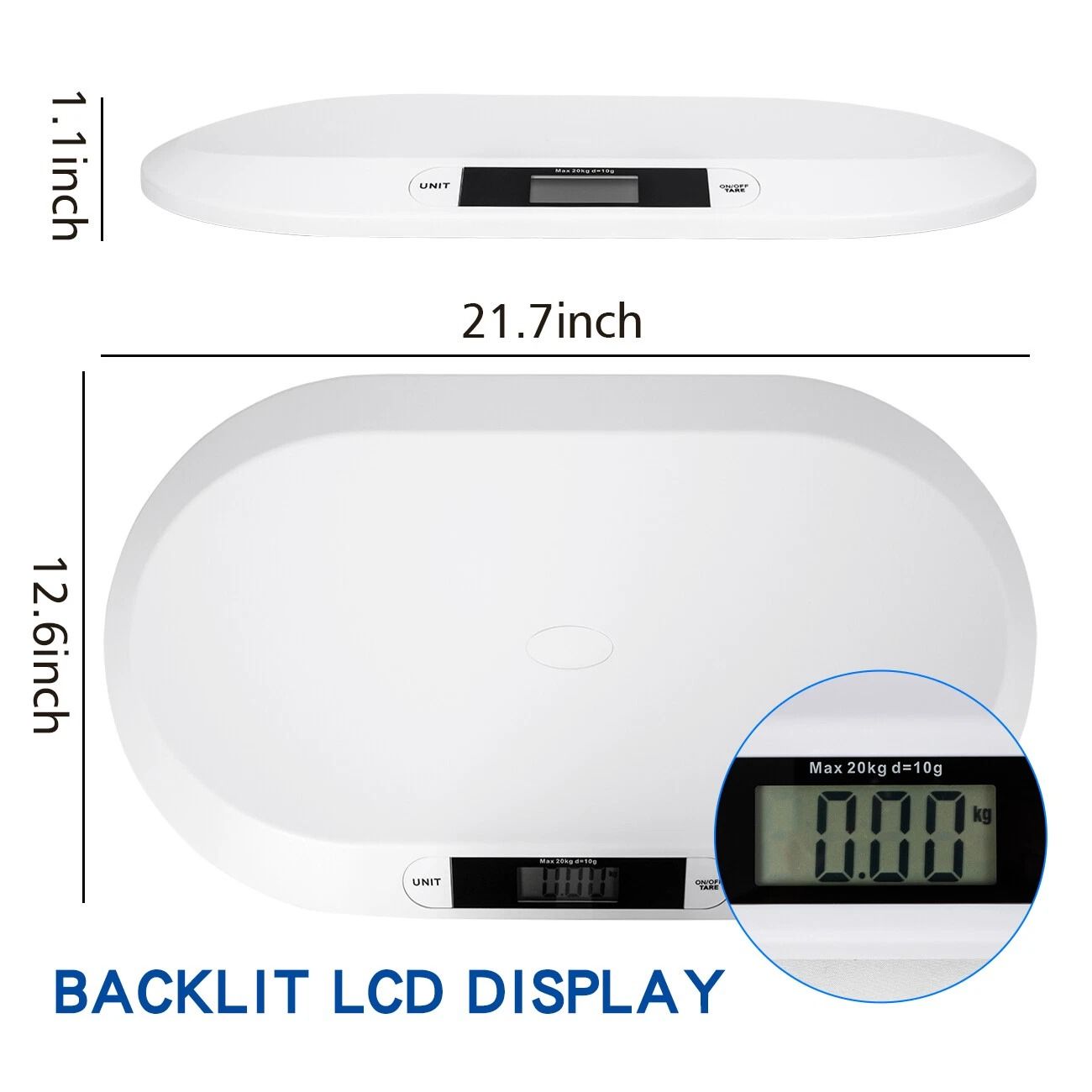 Digital Pet & Baby Weighing Scale Capacity, LCD Display for Newborns & Pets, Accurate Weight Measurement