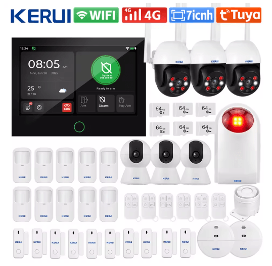 KERUI G70 Tuya Smart Home Alarm System – WiFi + 4G with 7 Touchscreen Panel