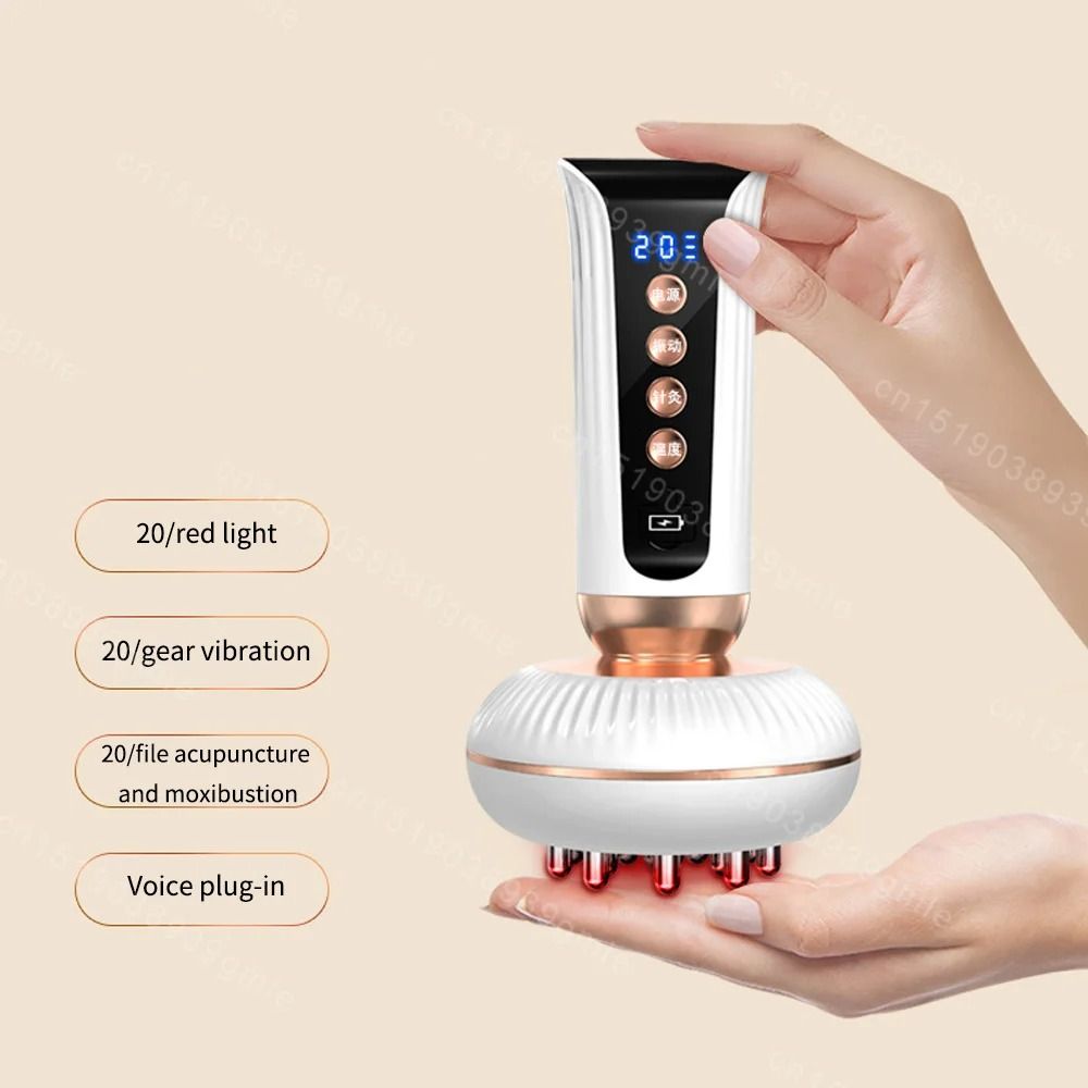 Red Light Heated Body Shaping Massage Brush with EMS and Guasha Therapy