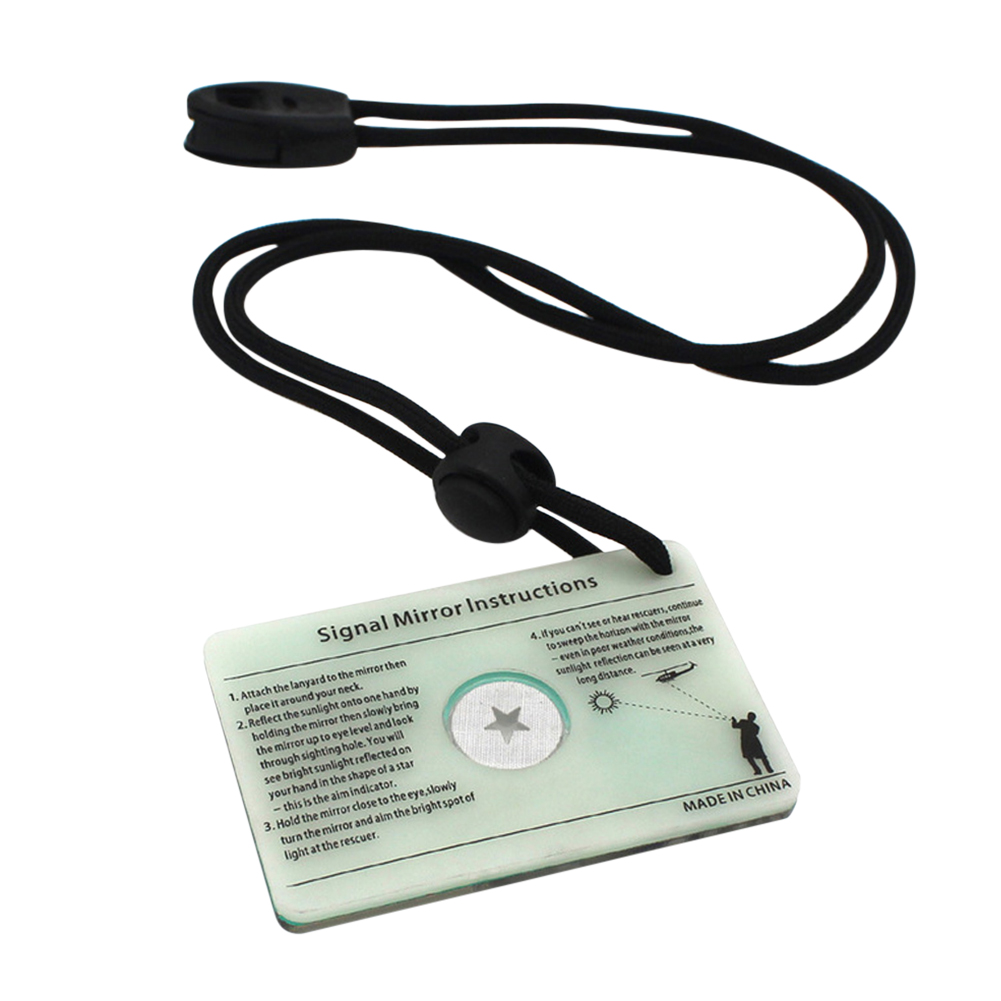 Emergency Survival Signal Mirror for Outdoor Rescue Hiking Kayak Marine Safety Tool