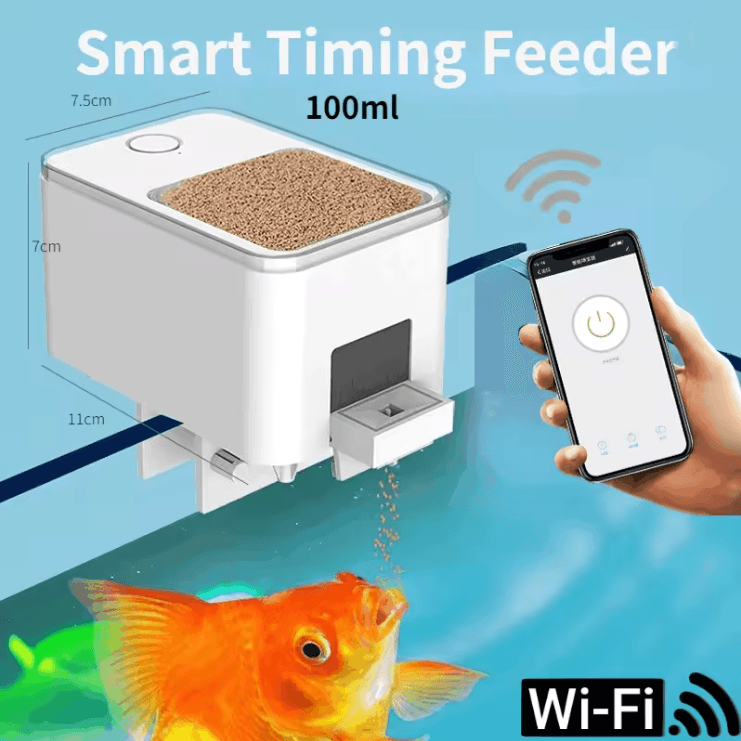 Smart Automatic Fish Feeder WiFi App Controlled Aquarium Feeder with Timer