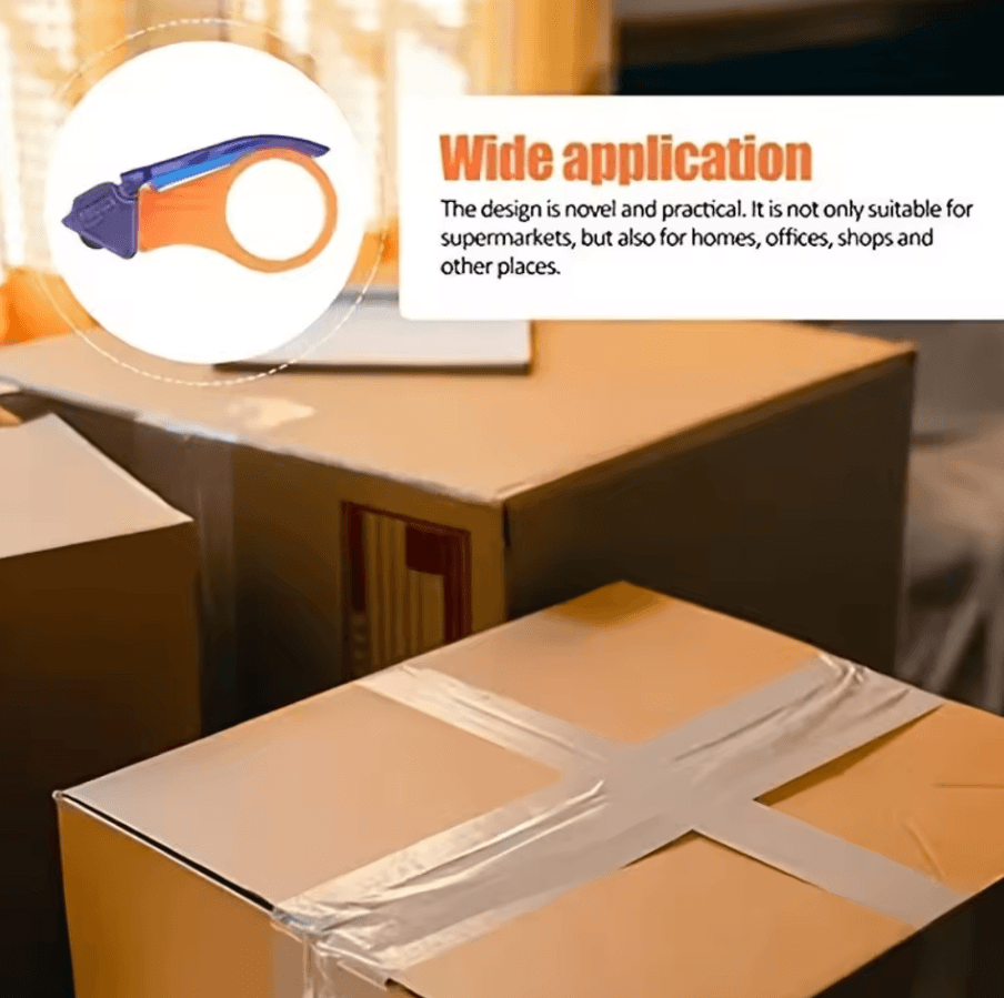 Heavy-Duty Manual Tape Dispenser One-Handed Portable Cutter for Packaging and Shipping