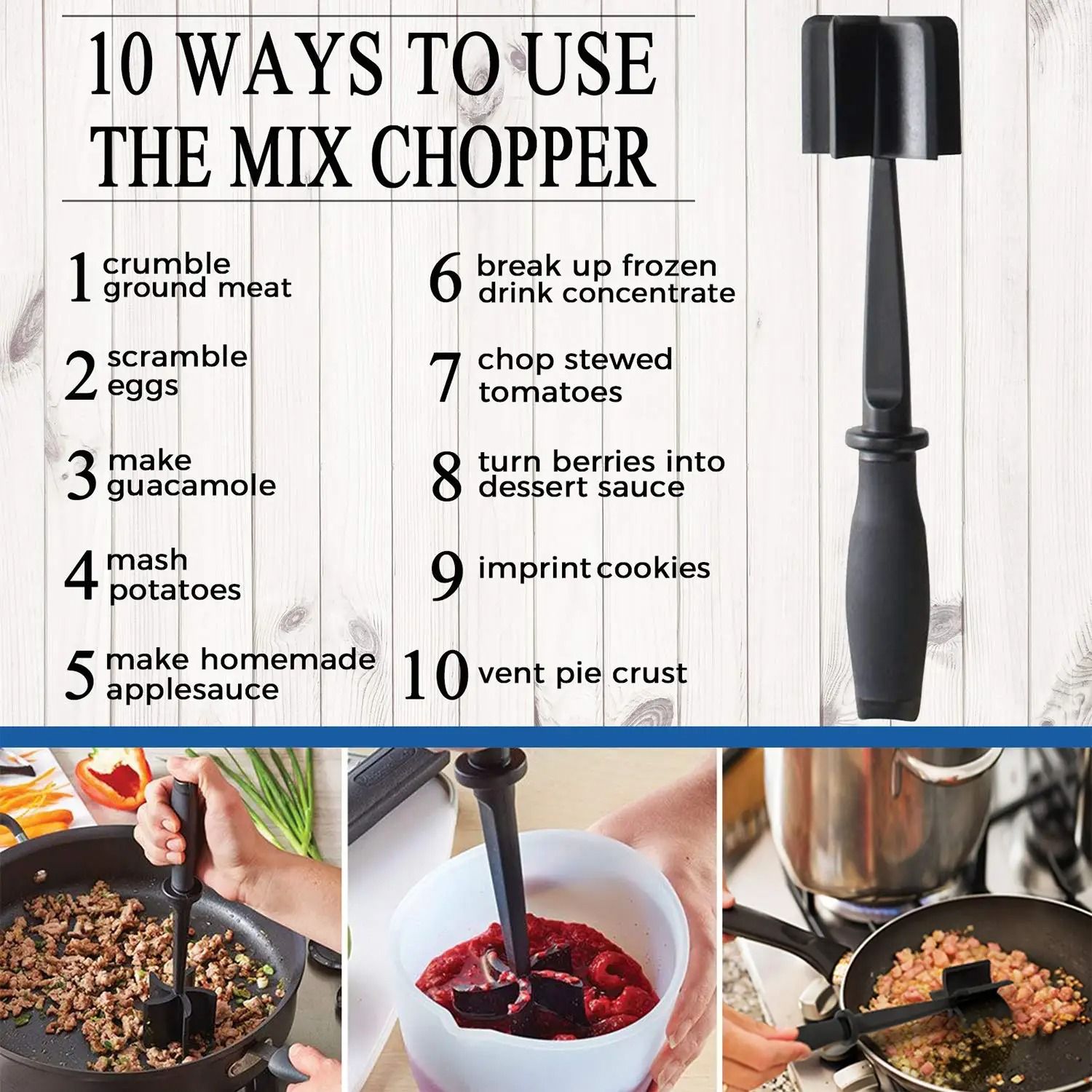 Meat Chopper Ground Beef Masher Heat Resistant Kitchen Tool