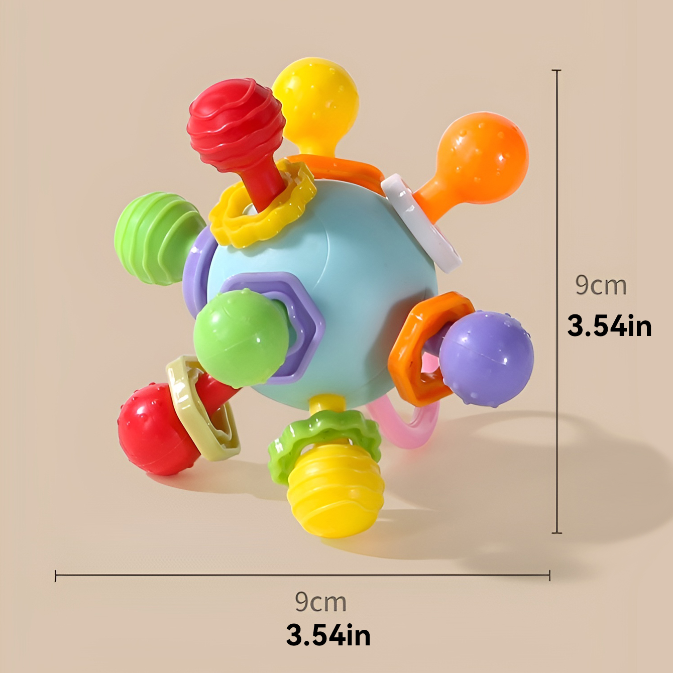 Manhattan Gnawing Hand Grip Ball with Potable Rattle Sound, Teeth-Glue Toy