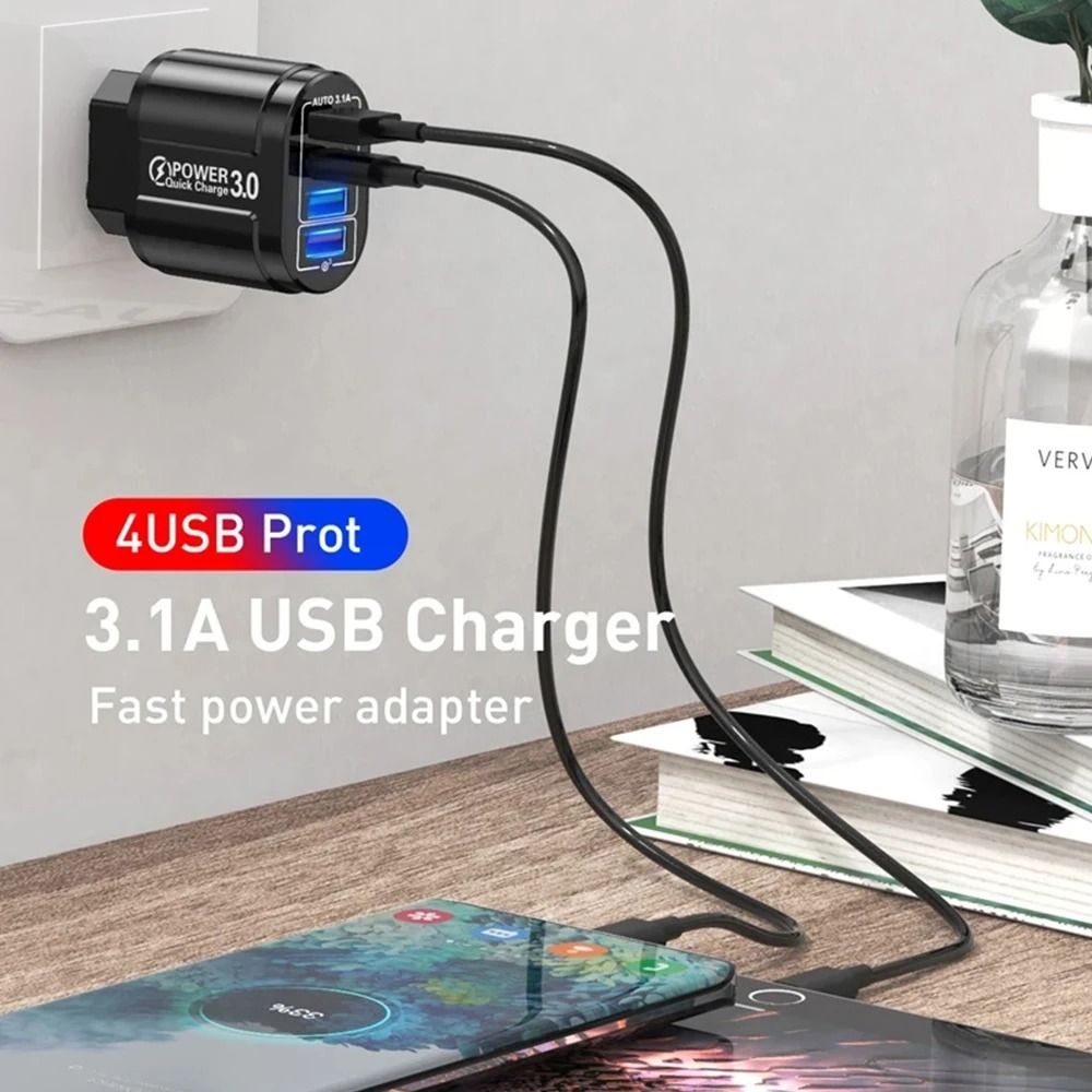 Quad Port Fast Charge Wall Adapter