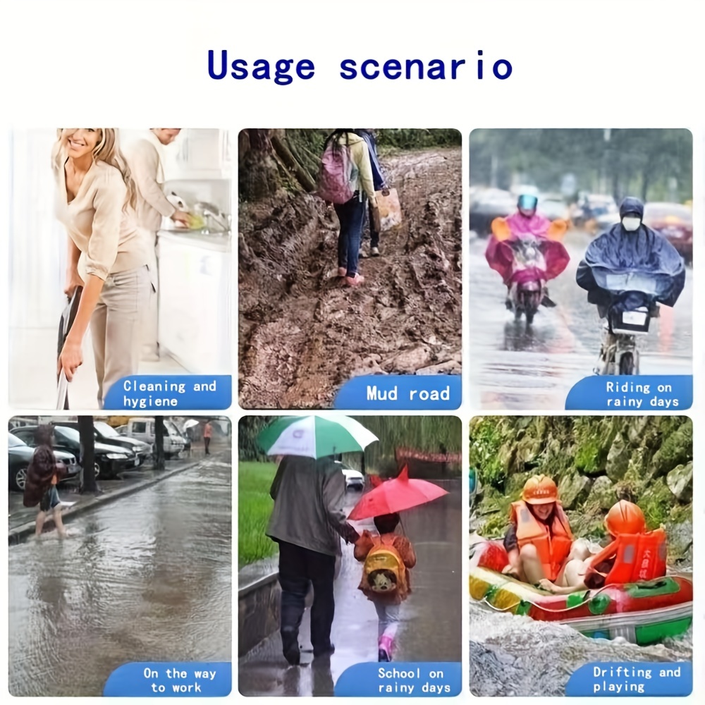 Waterproof Disposable Shoe Covers Transparent, Thick, Wear-Resistant Plastic Foot Covers for Outdoor Use