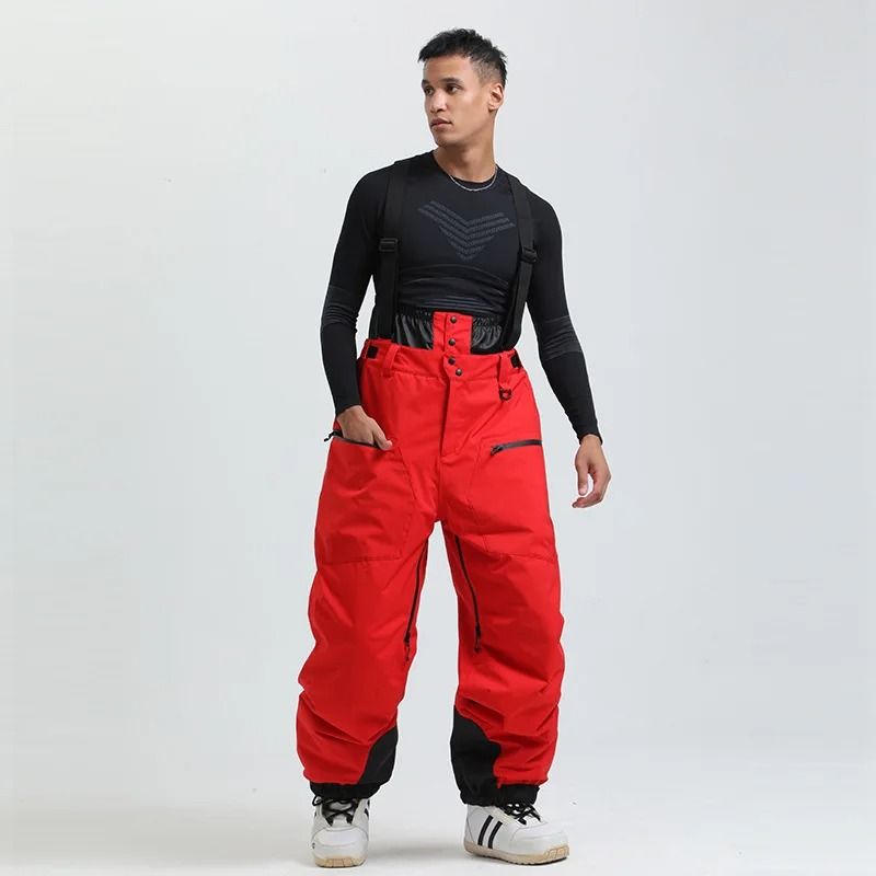 Womens Waterproof Insulated Ski Pants With Suspenders Warm Winter Snowboard Overalls
