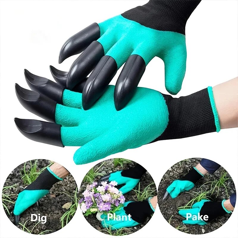 Heavy Duty Garden Gloves with Claws Waterproof Gardening Gloves for Digging and Weeding