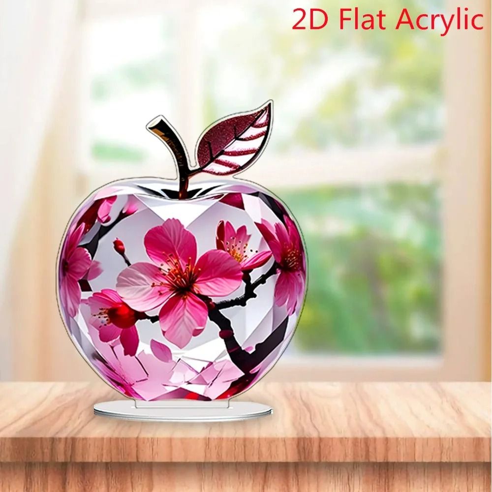 Artisan Crystal Apple Sculpture | K9 Glass Fruit Paperweight | Executive Desktop & Modern Home Sanctuary Decor