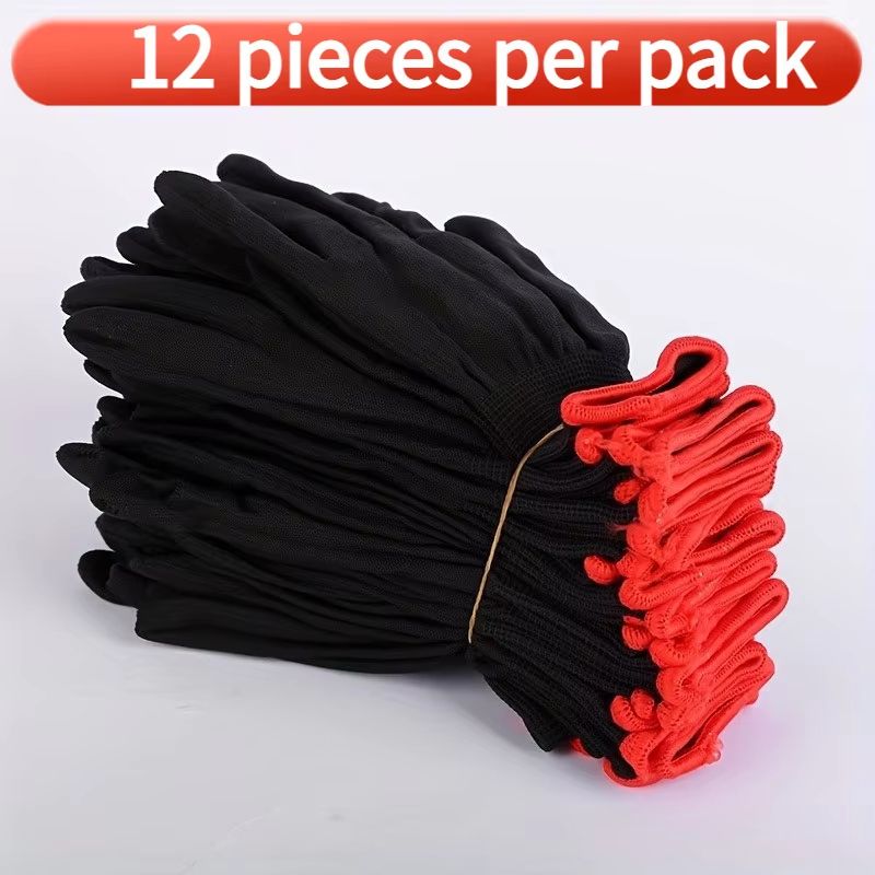 Breathable nylon work gloves Uncoated Garden Gloves for Digging and Planting, Lightweight Full-Finger Comfort