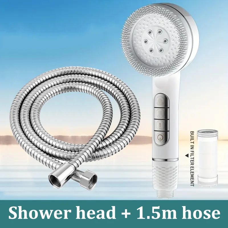 High Pressure Handheld Shower Head 4 Mode Adjustable Bathroom Set