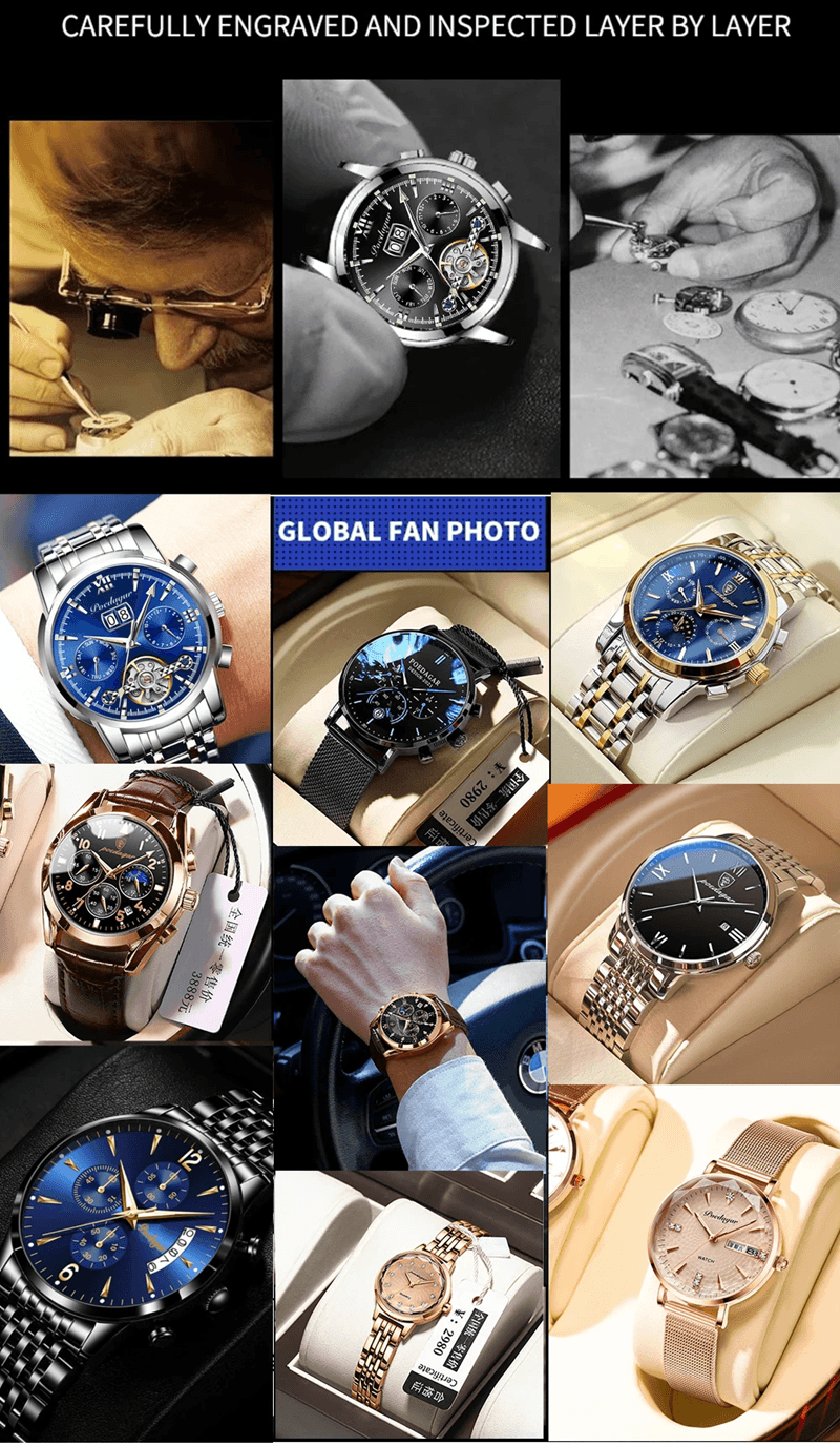 Luxury Military Watch for Men Waterproof Quartz Sports Timepiece with Leather Strap