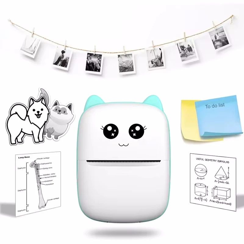 Mini Cat Portable Thermal Printer – Pocket Bluetooth Photo & Label Printer for iOS & Android