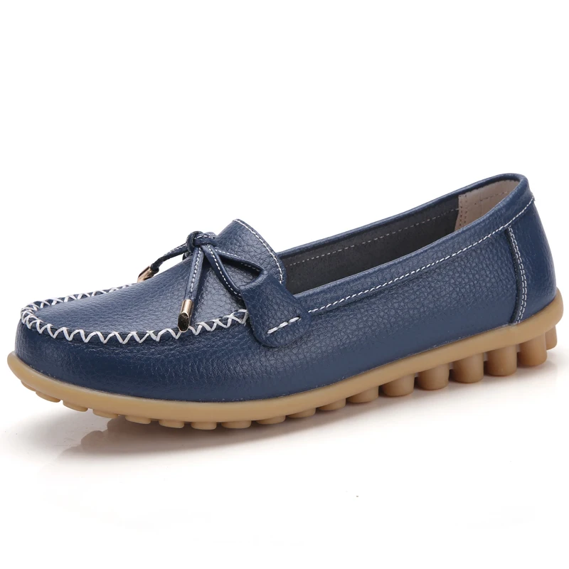 Genuine Leather New Woman Flats Shoes Ballet Flat Sneakers Soft Moccasins Ladies Boat Ballerina Espadrilles Creepers