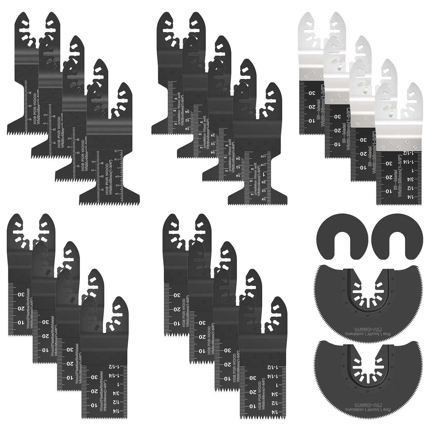 Multi Tool Oscillating Saw Blades Set High Carbon Steel Quick Release Kit