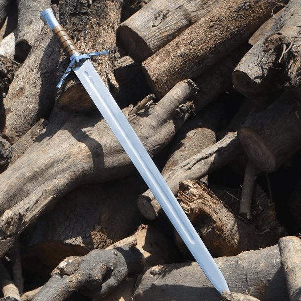 Boromir Sword Replica – Silver Finish | LOTR Collectible with Display Stand & Leather Sheath