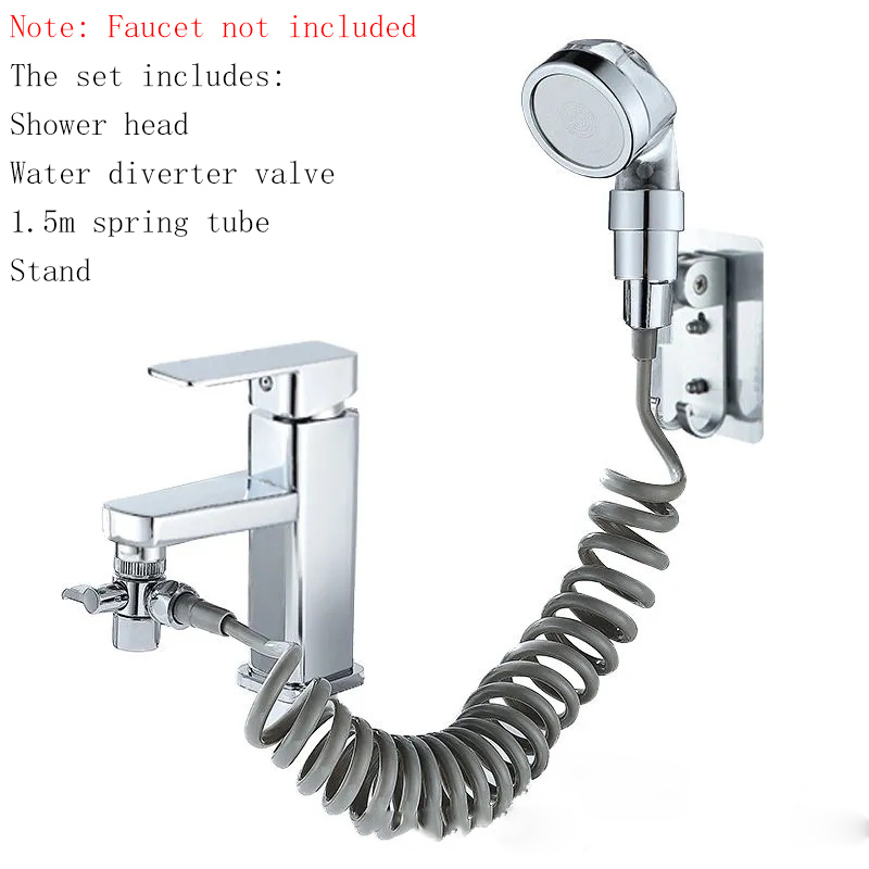 Bathroom Washbasin Pool Shampoo Shower Faucet External Shower Extender Hand Washing Shower Booster Nozzle Set