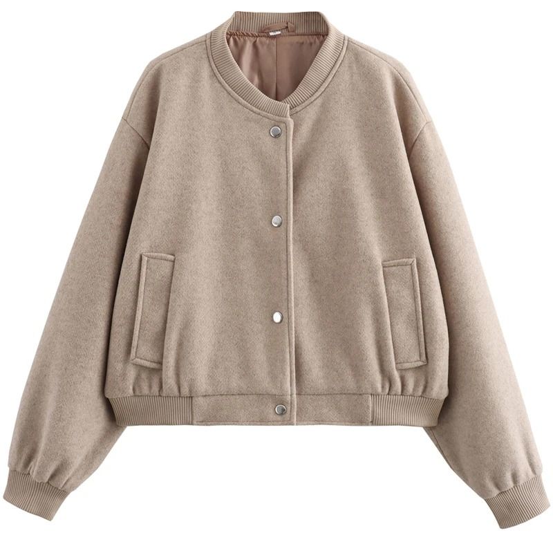 Soft Tweed Crop Bomber Jacket